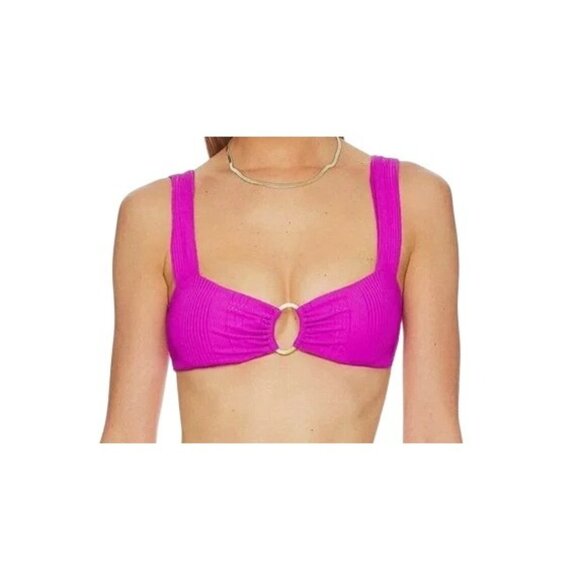 LSpace Womens Willow Top Medium Ribbed Magenta Pink - Picture 1 of 8